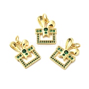 Подвески из кубического циркония с покрытием из латуни KK-O142-12G
