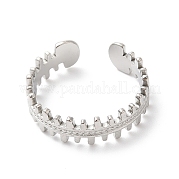 304 anillo de puño abierto con forma de cremallera de acero inoxidable para mujer RJEW-K245-36P