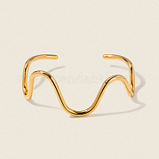 Персонализированные открытые браслеты-манжеты из нержавеющей стали 304 с волнообразным дизайном для женщин ZD3486