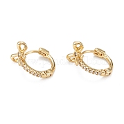 Латунные серьги-кольца из прозрачного кубического циркония EJEW-H126-13G