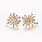 Латунные серьги-гвоздики из циркония ZIRC-E132-17G