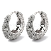 Brass Textured Hoop Earrings KK-B082-24P