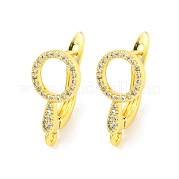 Серьги-кольца из латуни с микропаве и кубическим цирконием KK-K382-02G