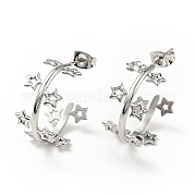 Серьги-гвоздики в форме звезды EJEW-G293-01P
