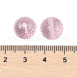 ガラス k9 ガラス  模造オーストリアクリスタルビーズ  ファセット（128ファセット）  ラウンド  パールピンク  12mm  穴：1.4~2mm&nbsp;GLAA-H024-06C-06