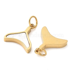 Подвески из нержавеющей стали 304 с натуральным белым ракушечным узором в виде хвоста кита&nbsp;STAS-Q345-18G