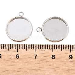 Anlaufgeschützte Cabochon-Fassungen für Anhänger aus Edelstahl 304 (nur die Außenseite polieren&nbsp;STAS-G127-13-14mm-P01