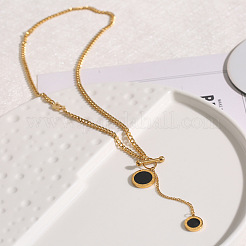 Плоская круглая с буквой b 316l хирургическая нержавеющая сталь черный акрил римские цифры кулон y ожерелья для женщин FS-WG00E23-01