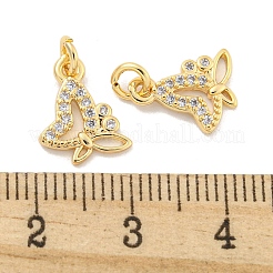 Latón micro pavimenta claro cubic zirconia encantos&nbsp;KK-Z044-15B