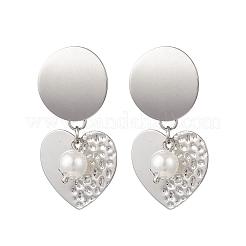 Серьги-гвоздики с подвесками из АБС-пластика с имитацией жемчуга&nbsp;EJEW-JE06903