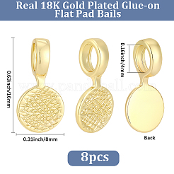8 pz di ganci piatti in ottone da incollare&nbsp;KK-BBC0028-05G