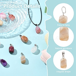 10шт подвески из натуральных и синтетических смешанных драгоценных камней&nbsp;G-YW0002-25