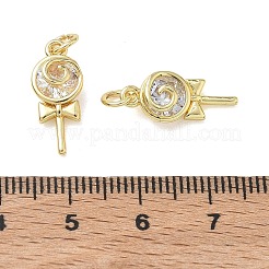 Pendenti in zirconi cubici trasparenti in micro pavè di ottone&nbsp;KK-T085-08G