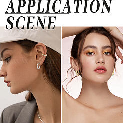 20 шт. 2-х цветные серьги-кольца из нержавеющей стали 304&nbsp;EJEW-SC0001-84