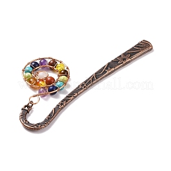 Закладки из бисера с драгоценными камнями на тему чакры AJEW-JK00178