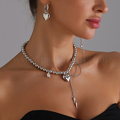 Collana da donna con ciondolo a forma di stella e cuore in lega di cristallo e strass&nbsp;WGF75AC-01