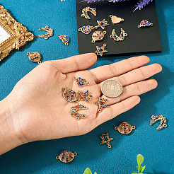 20 шт. 4 стиля подвески-соединители из сплава с цветными стразами&nbsp;FIND-TA0003-33