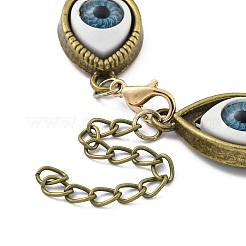 Женские браслеты со звеньями из сплава глаз и смолы в стиле ретро BJEW-G705-01AB