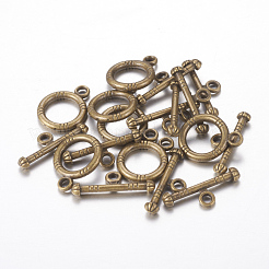 チベット風合金マンテル  アンティークブロンズ  鉛フリー及びカドミウムフリー  リング：15x12mm  バー：18.5x3.5mm  穴：2mm&nbsp;MLF0161Y