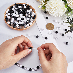 3 цвет прозрачные и непрозрачные акриловые бусины MACR-SC0001-77B