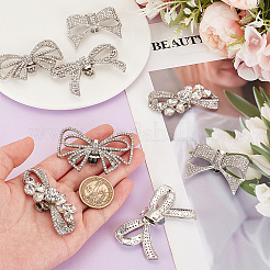 8 шт. 4 стиля бант сплав и латунные стразы украшения для обуви AJEW-PH0011-72
