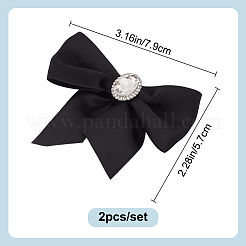 2 Stück Schuhdekoration aus Polyester mit Schleife und Strass&nbsp;FIND-DR0001-63B