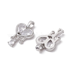 Подвески из латуни с микро-паве ко Дню святого Валентина KK-K360-25P