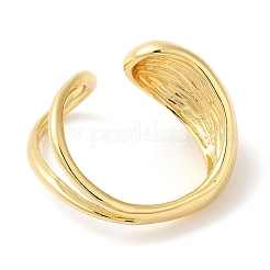 Латунная каплевидная открытая манжета с покрытием для стойки для женщин RJEW-A016-06G