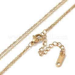 Многоярусные ожерелья из нержавеющей стали 304 NJEW-L180-01G-01