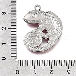 304ステンレスペンダント  エナメル  カメレオンチャーム  ステンレス鋼色  ミックスカラー  30x25x3mm  穴：2mm&nbsp;STAS-N108-95P