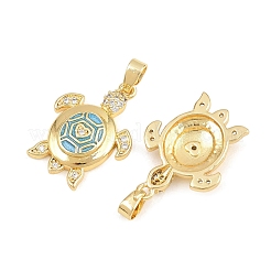 Pendentifs en émail de zircon cubique clair en laiton&nbsp;KK-E800-06A-G