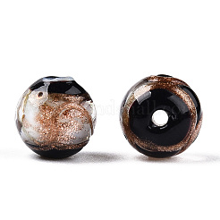 Perline murano con sabbia d'oro fatto a mano&nbsp;LAMP-T019-10mm-01
