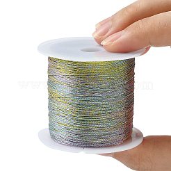 3プライマカロンカラーメタリックコード  ジュエリー作りのための  ラウンド  カラフル  0.2mm  約109.36ヤード（100m）/ロール&nbsp;MCOR-CJ0001-03D-01