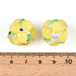 Круглые бусины из смолы в виде фруктов RESI-T059-03L