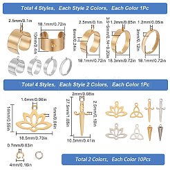 Набор для самостоятельного изготовления кольца-манжеты из нержавеющей стали в виде конуса-лотоса&nbsp;DIY-SC0026-09