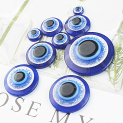 レジンクラフトアイ  人形作りアクセサリー  フラットラウンド  ダークブルー  8x3.2mm&nbsp;DIY-CJC0001-34B