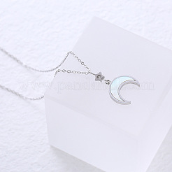 Ожерелья из нержавеющей стали с подвеской в виде луны из натуральной белой ракушки для женщин&nbsp;GV4177