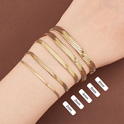 5шт 5 размера ионное покрытие (IP) 304 нержавеющая сталь браслеты-цепочки в елочку набор для мужчин и женщин BJEW-PH0004-37