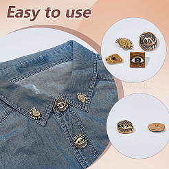 16 шт. 4 стиля пуговицы из сплава с тремя отверстиями на ножке&nbsp;FIND-AR0006-59