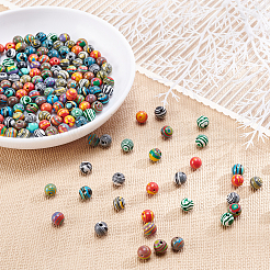 240шт 8 цвета синтетические малахитовые бусины G-AR0004-25