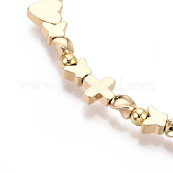 Регулируемые браслеты-слайдеры из латунных бусин для женщин BJEW-T022-19G