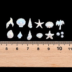 12 Gitter Ozean-Thema Harz-Cabochons&nbsp;MRMJ-D001-02B