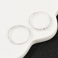 Фактурные серьги-кольца из латуни EJEW-F378-03C-S