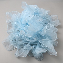 Ruban de dentelle plissée en organza de 5 mètre avec perle d'imitation&nbsp;OCOR-WH20027-03C
