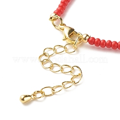 Braccialetto fortunato di protezione del piccolo fascino del lampwork del malocchio rotondo piatto&nbsp;BJEW-JB07231