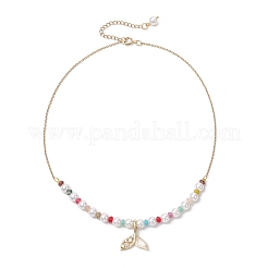 3 шт. 3 стиля ожерелья из круглых бусин из натурального кварца и ракушечного жемчуга NJEW-JN05302