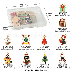 20 шт. 10 стиля эмалевые подвески в виде рождественского котенка ENAM-FS0002-14