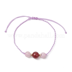 Комплект из круглых бусин из натурального кварца и сердолика SJEW-JS01335