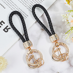 2 шт. брелок из искусственной кожи и сплава со стразами KEYC-CL0001-15A