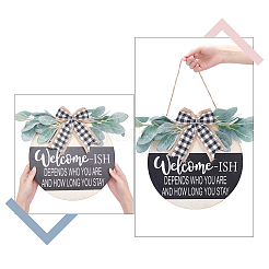 Настенные украшения из натурального дерева для украшения дома входной двери&nbsp;HJEW-WH0014-84A